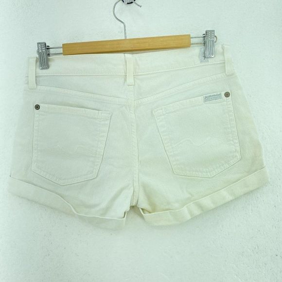7 For All Man Kind White Denim Shorts - Picture 4 of 4